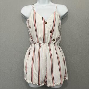 Guess white and pink striped